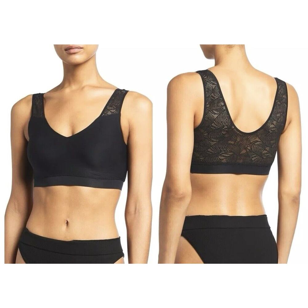 CHANTELLE 'SoftStretch' Padded Top with Lace Black Style #11G1 Size XS/S and M/L